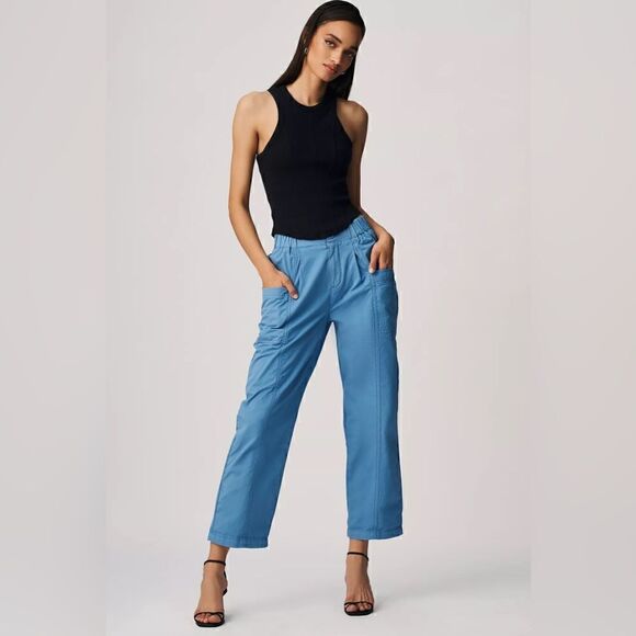 Anthropologie Pilcro Ruched Crop Utility Pants Size 26 - Picture 1 of 6